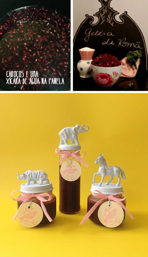 potinhos e geleia de romã