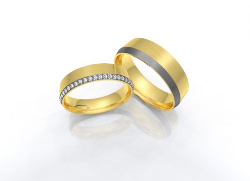 Alianças de casamento - Ouro com Brilhantes