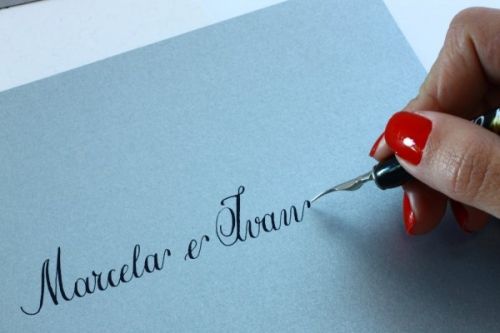convite de casamento caligrafia