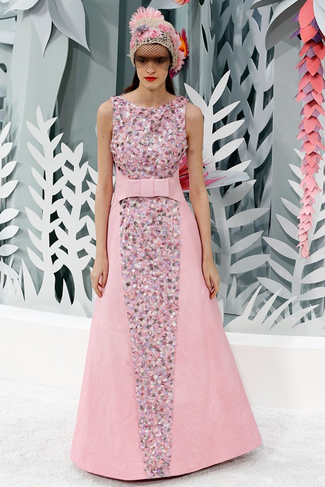 Chanel Alta Costura Paris 2015 Vestido Rosa