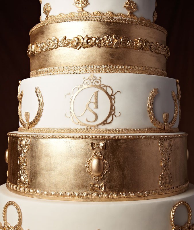 bolo de casamento - folha de ouro - Nelson The King Cake