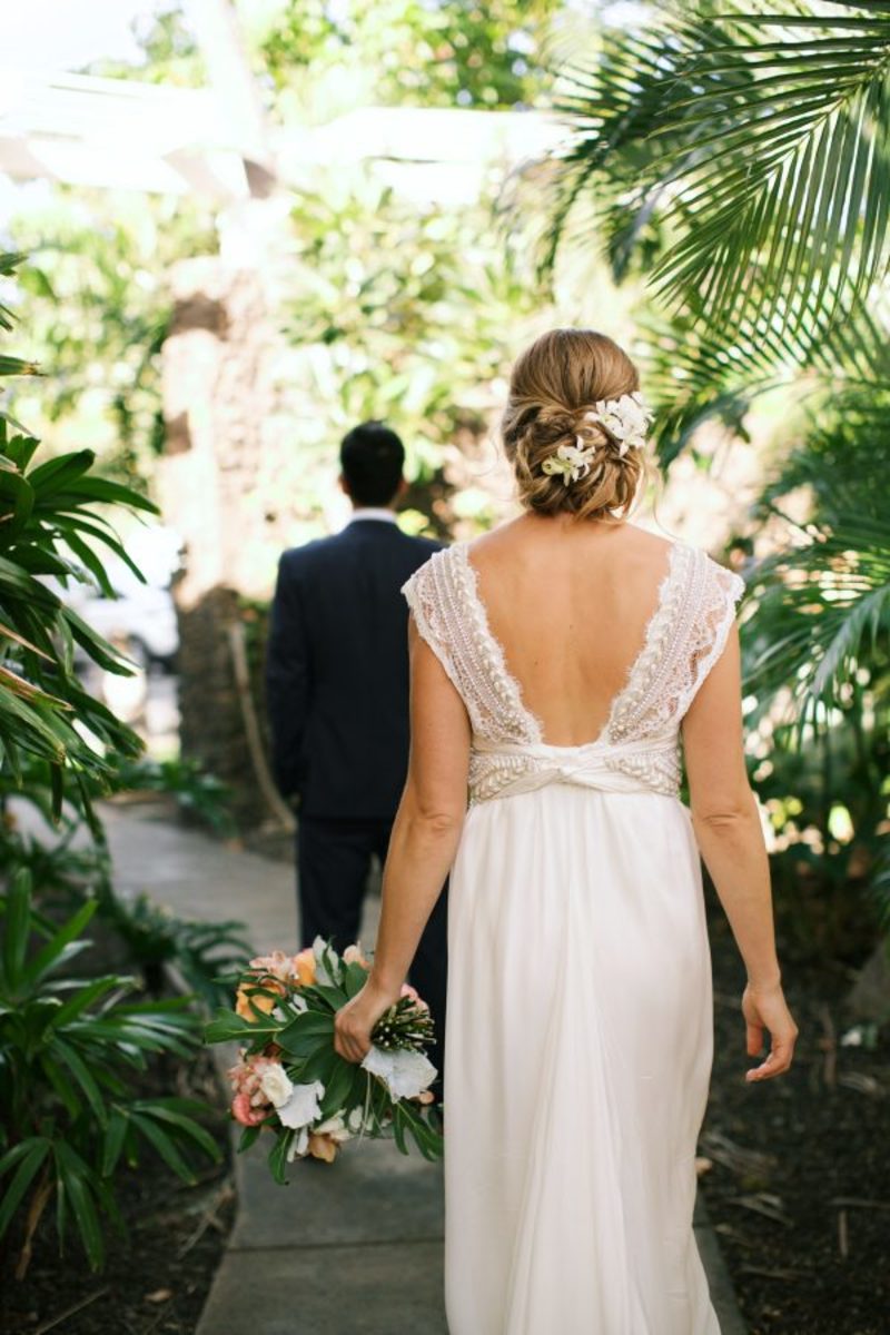 Vestido de noiva corte reto