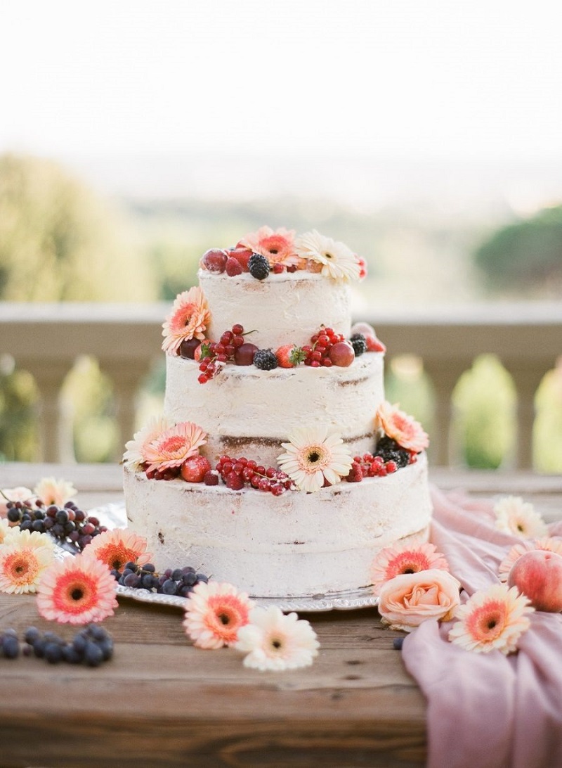 bolo de casamento rústico