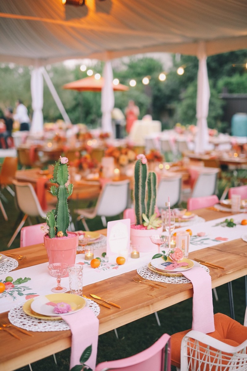 Decoração de casamento com cactos