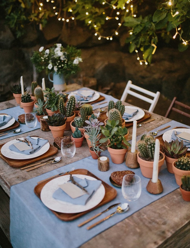 Decoração de casamento com cactos