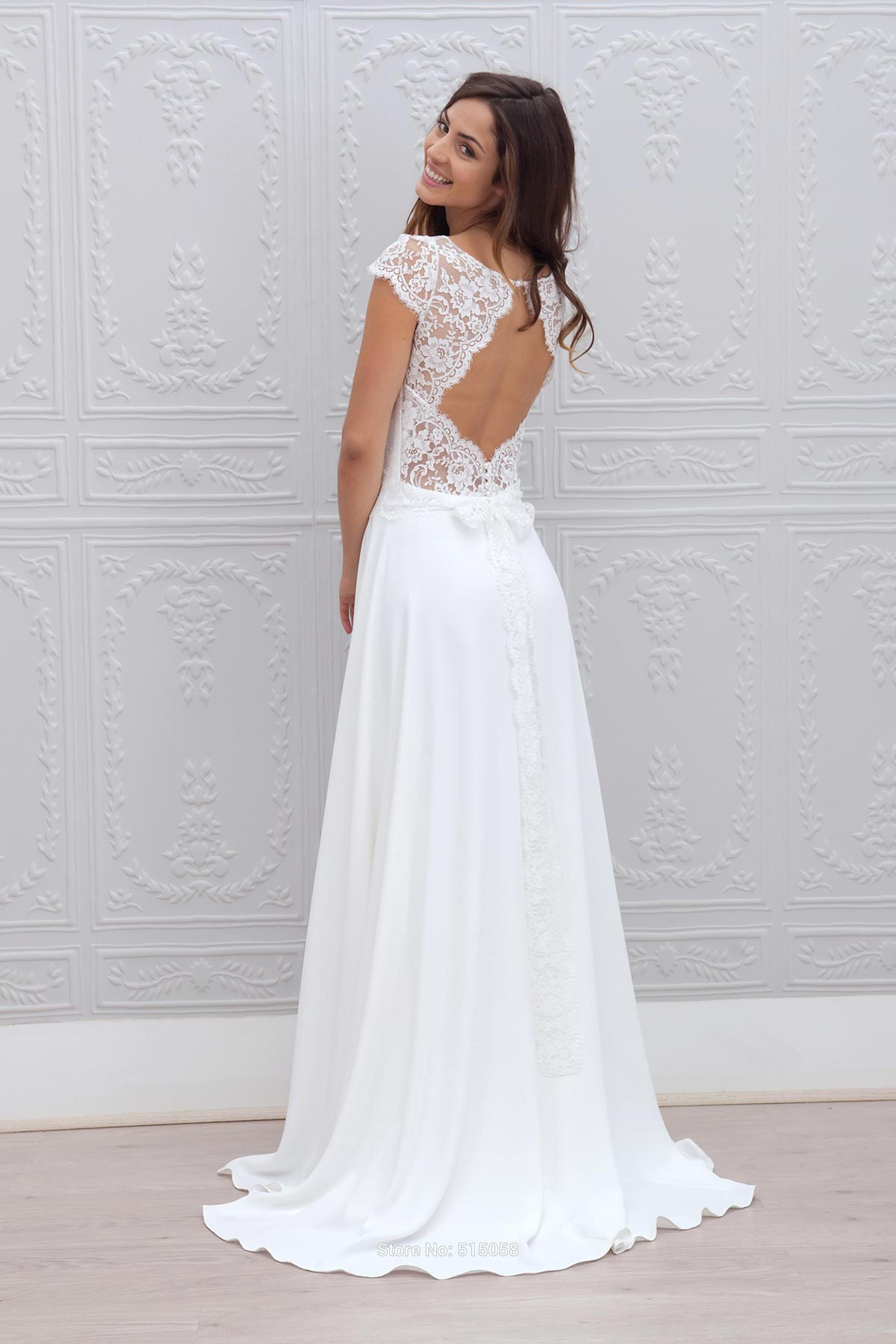 vestido de noiva com decote nas costas