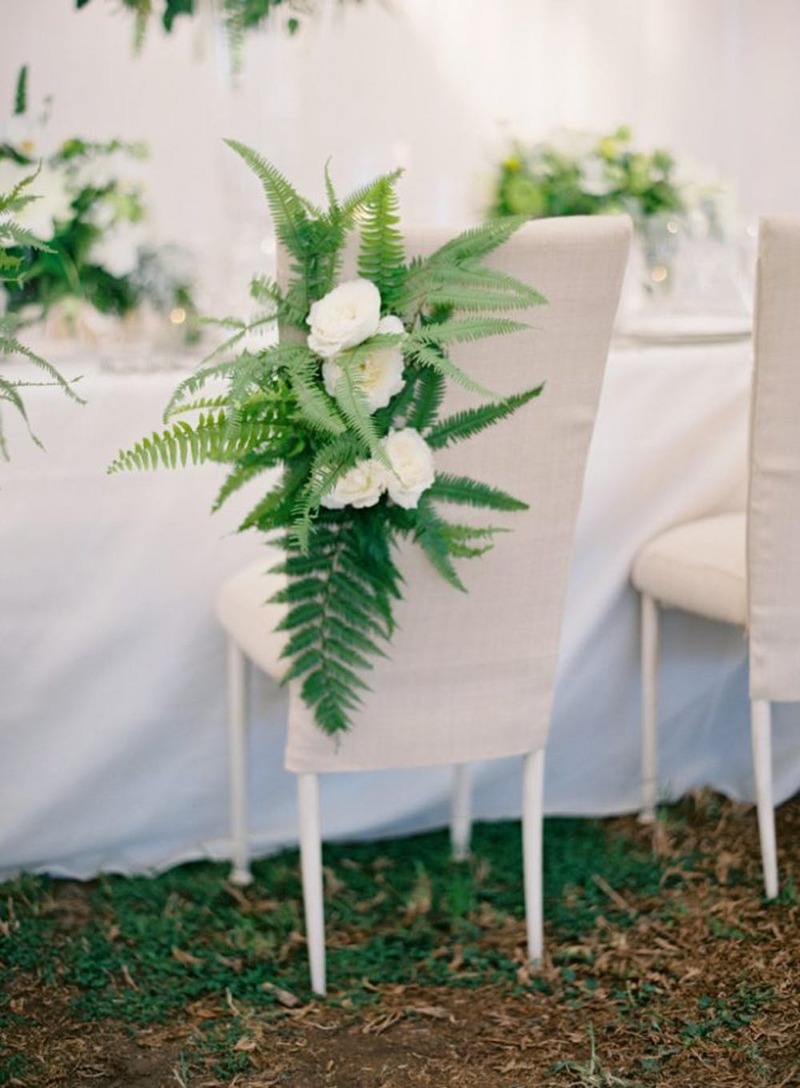 Samambaia na decoração de casamento 