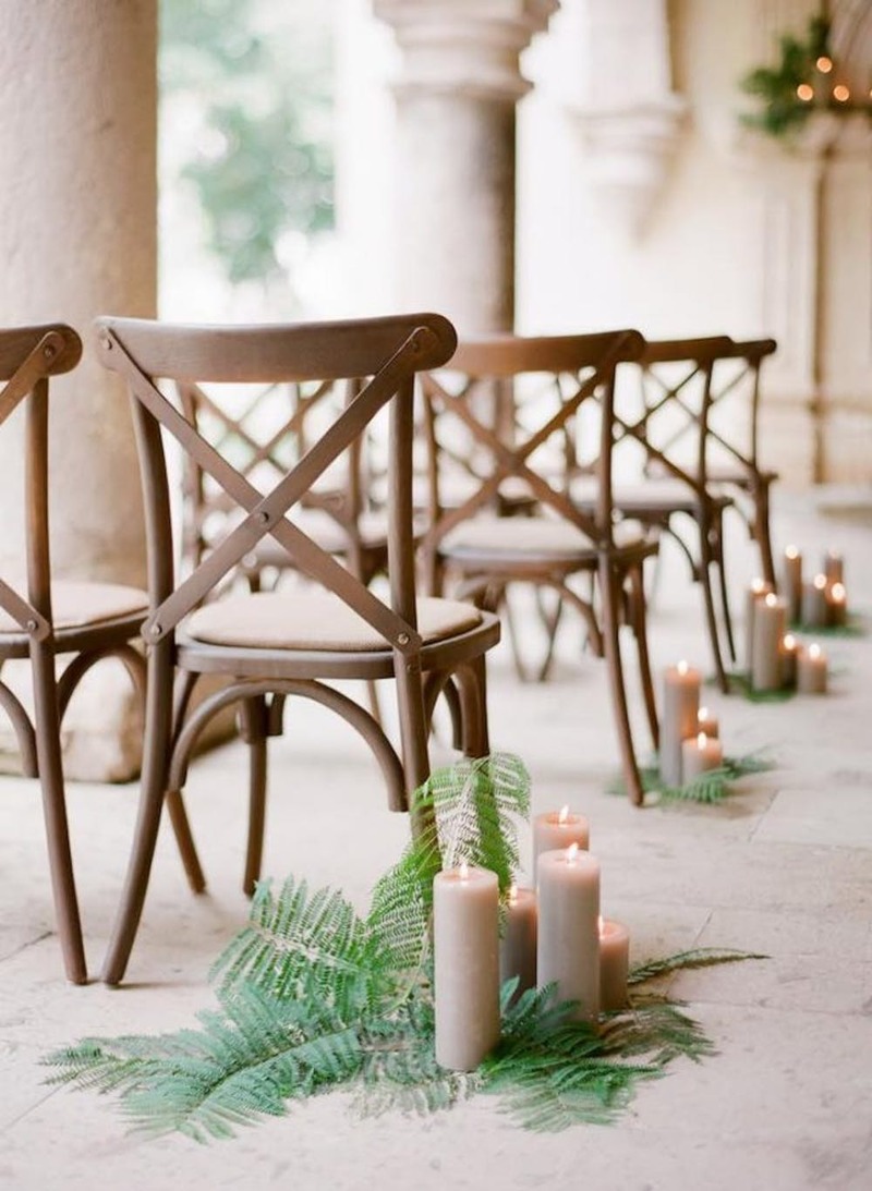 Samambaia na decoração de casamento 