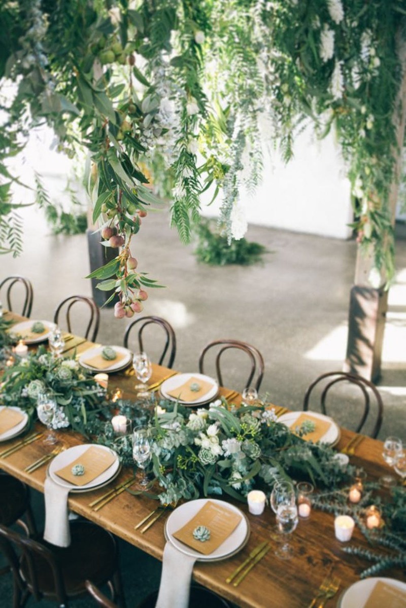 Samambaia na decoração de casamento 