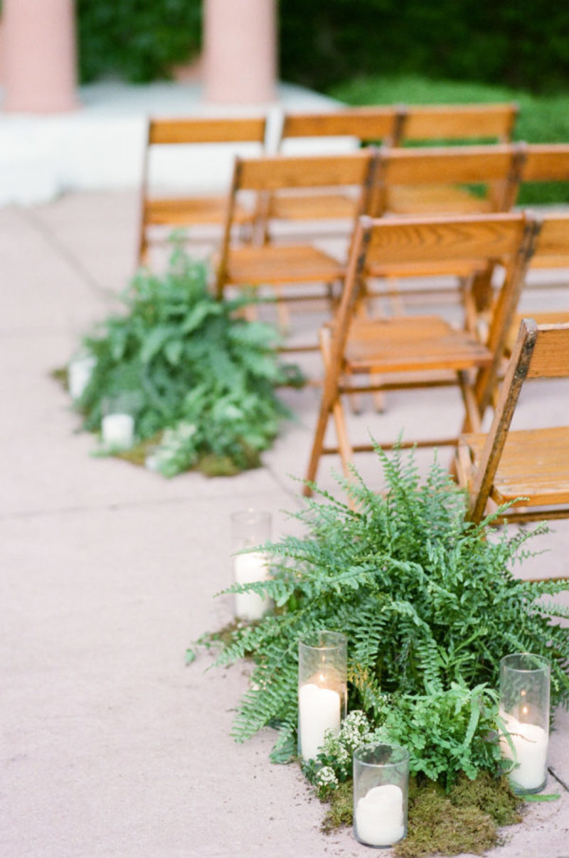 Samambaia na decoração de casamento 