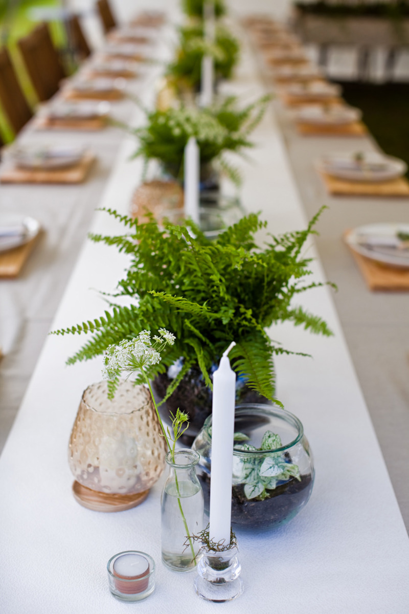 Samambaia na decoração de casamento 
