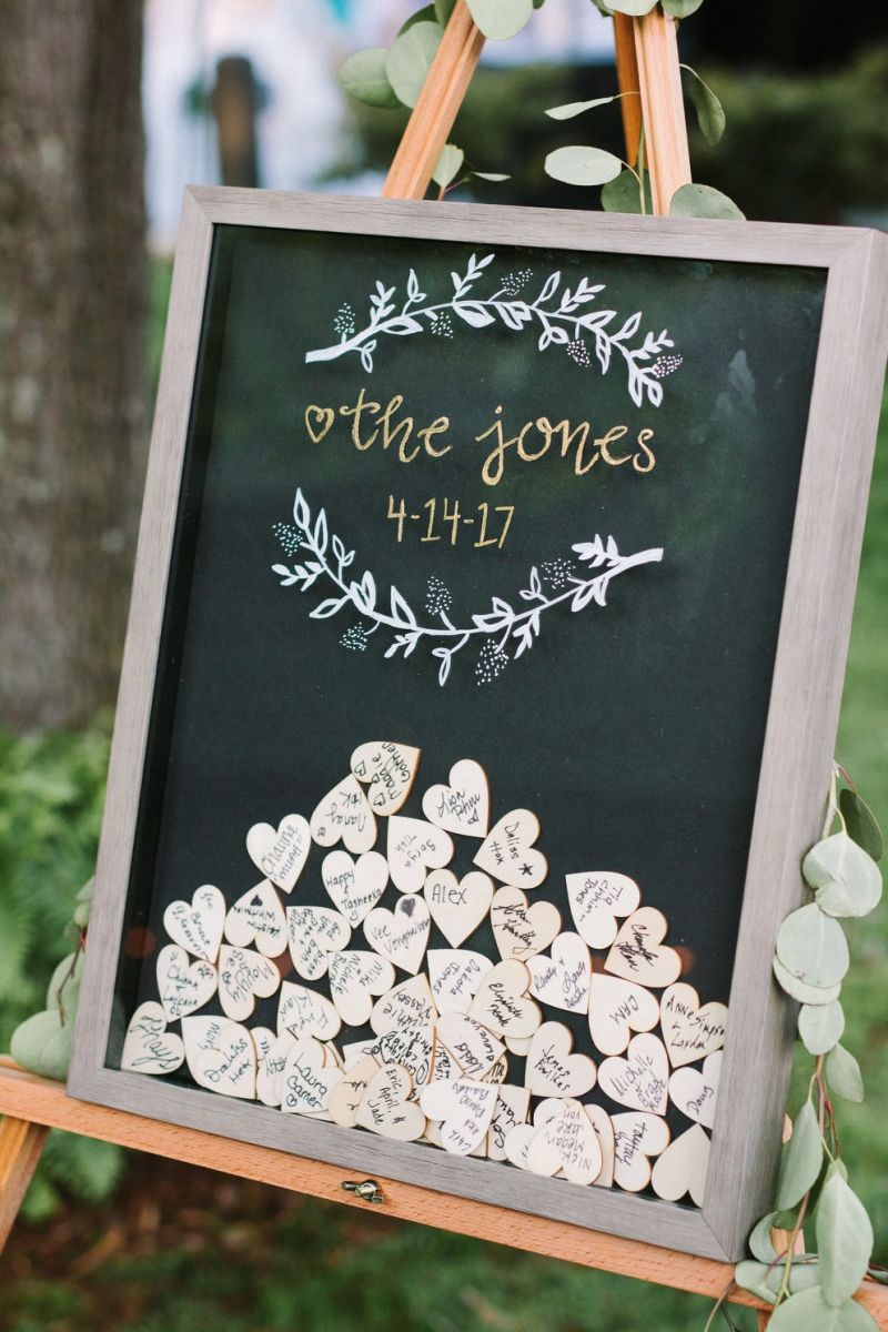 Quadro para depositar mensagens de casamento 