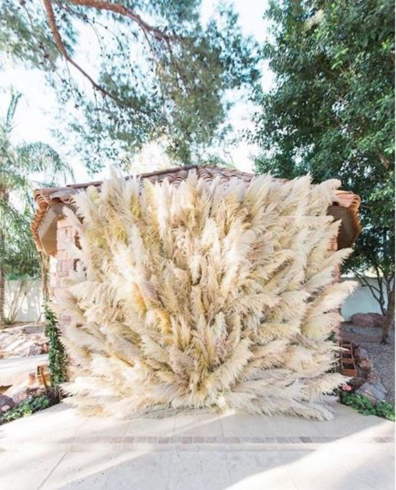 decoração de casamento com capim dos pampas
