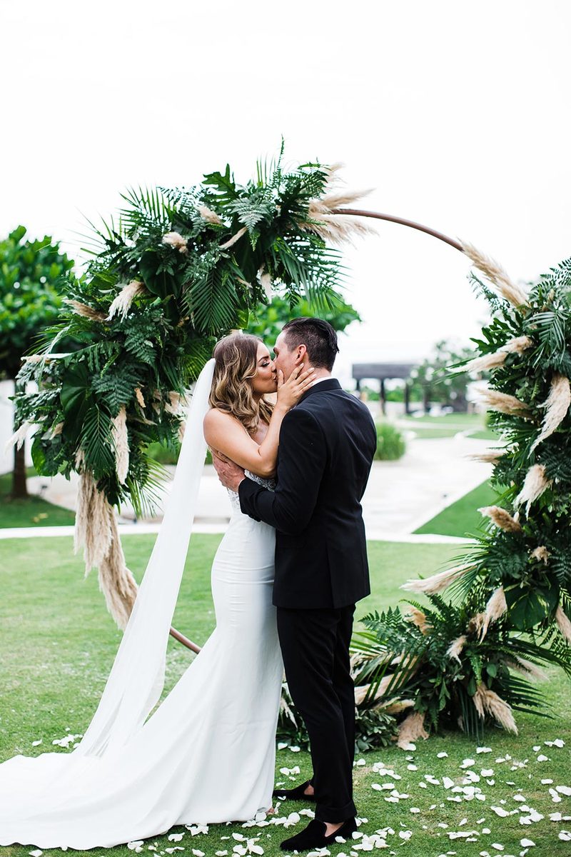 decoração de casamento com capim dos pampas