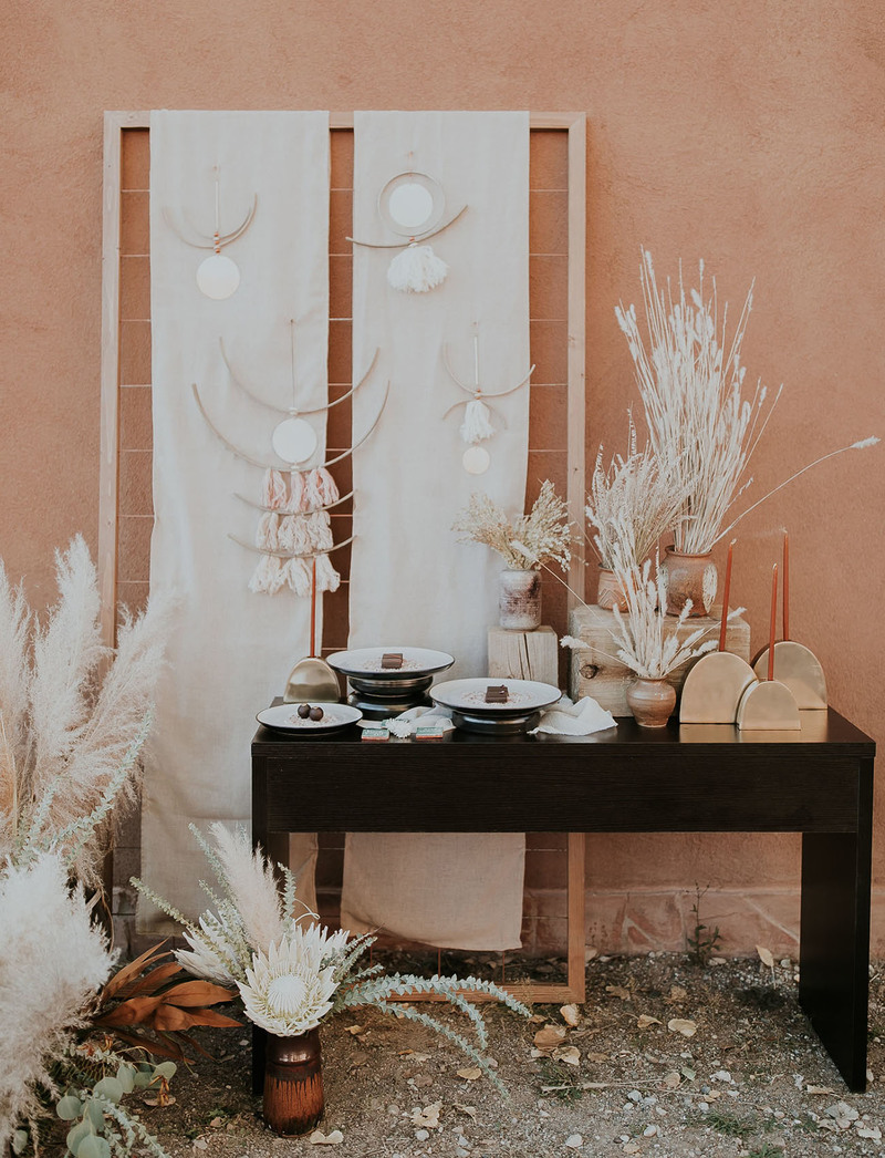 decoração de casamento com capim dos pampas