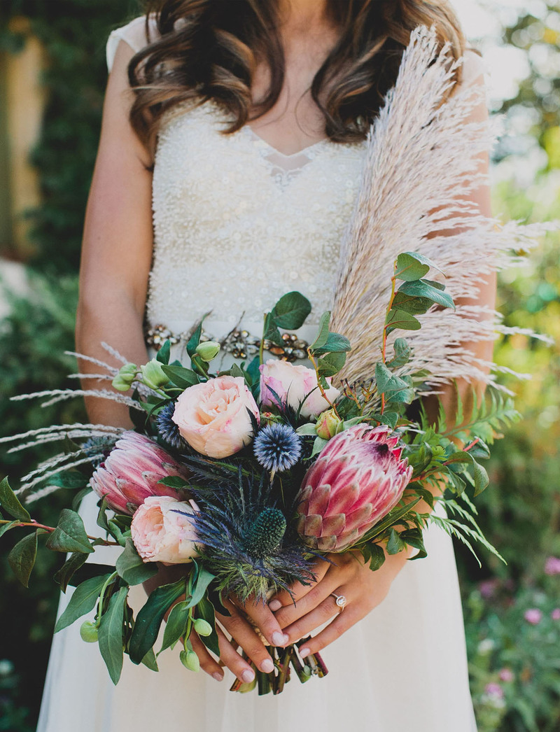 decoração de casamento com capim dos pampas
