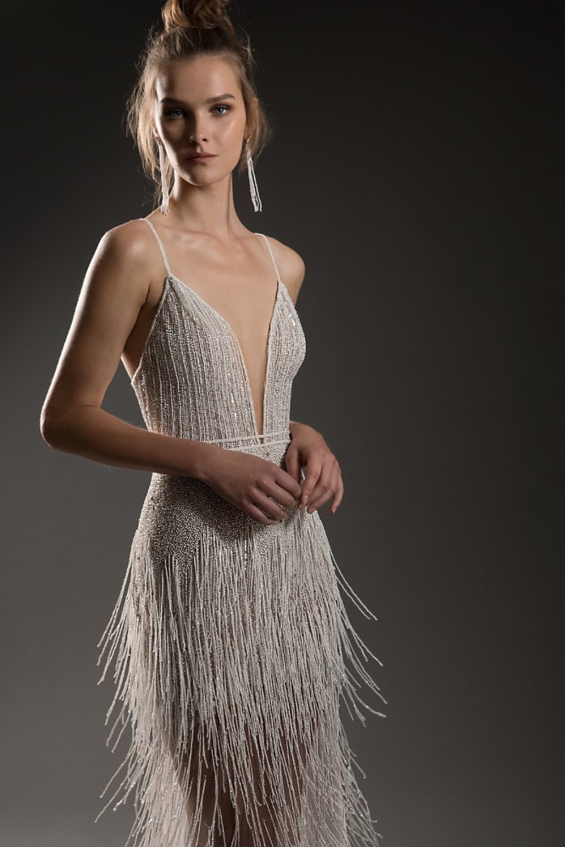 vestido de noiva com franjas