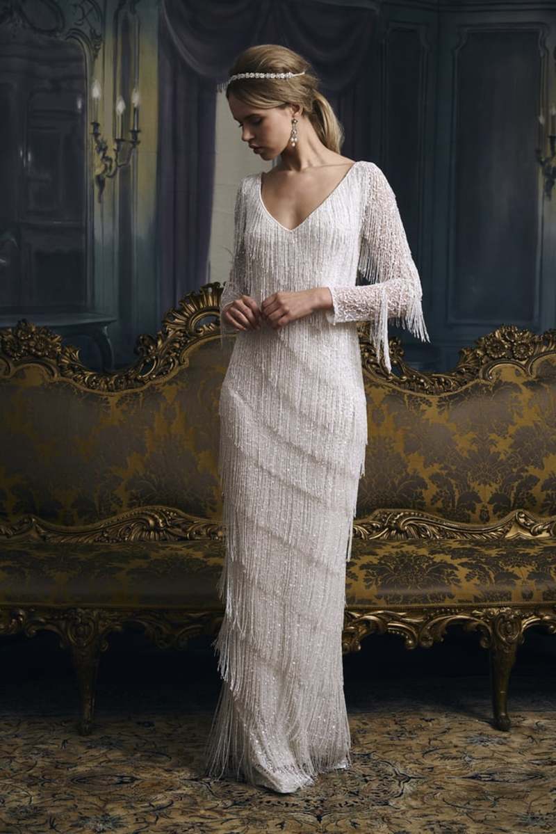 vestido de noiva com franjas