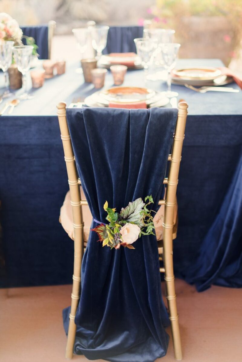 veludo na decoração de casamento