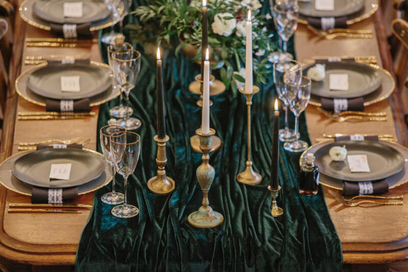veludo na decoração de casamento
