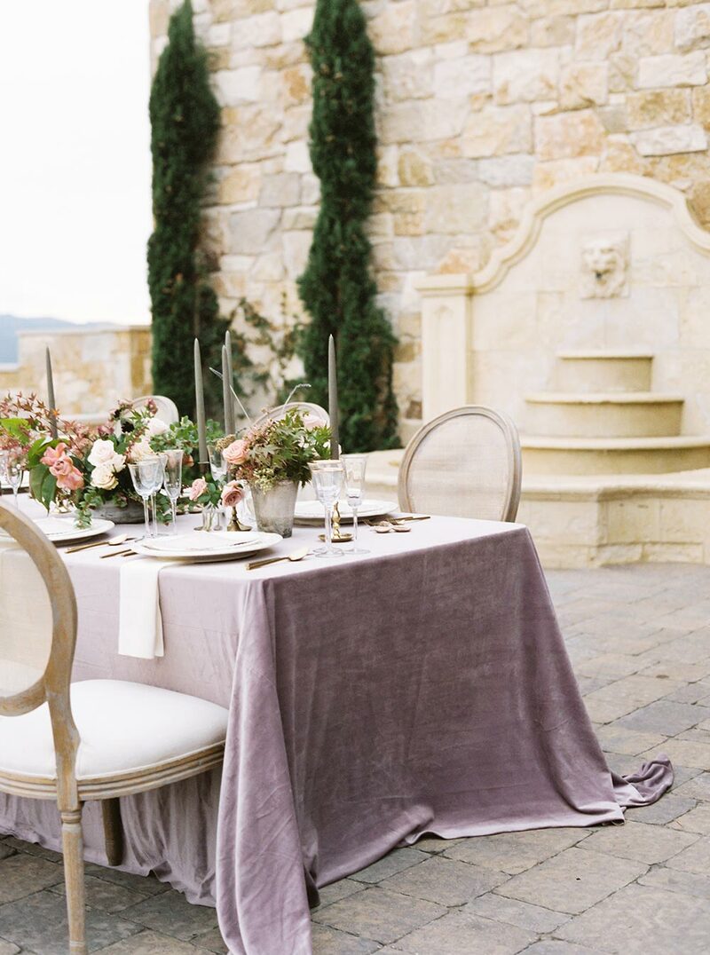 veludo na decoração de casamento