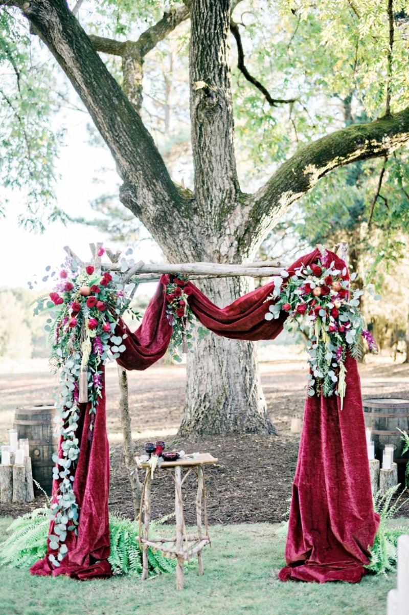 veludo na decoração de casamento