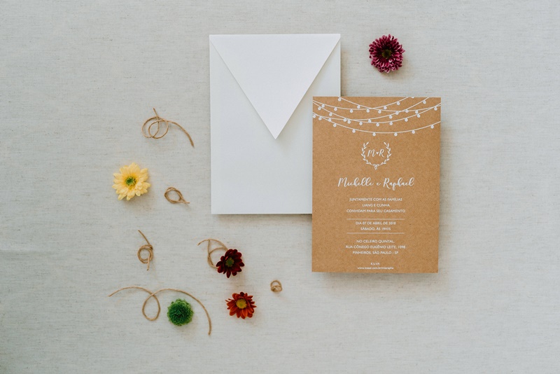 papelaria de casamento no outono