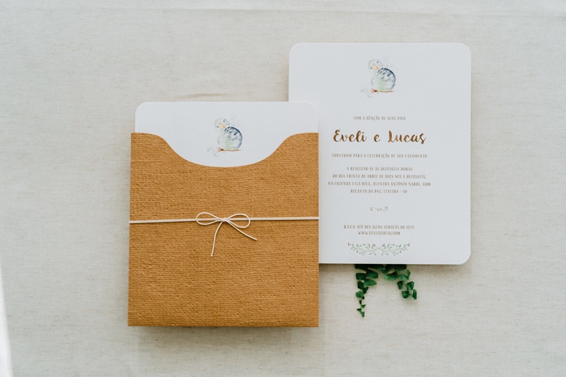 papelaria de casamento no outono