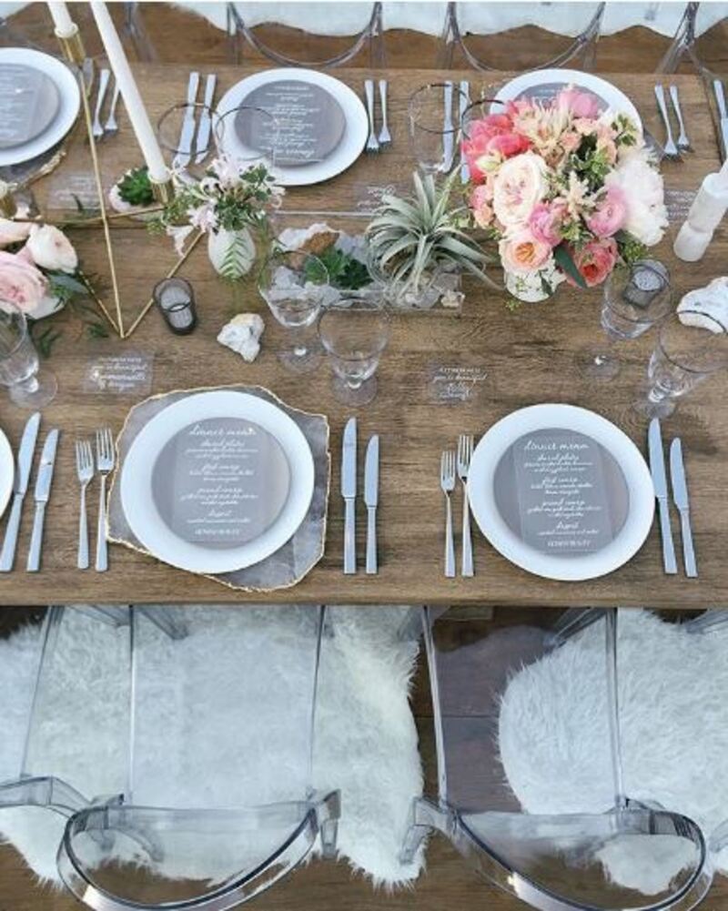 acrílico no casamento