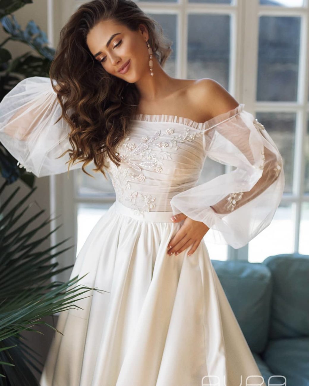 vestido de noiva com manga bufante