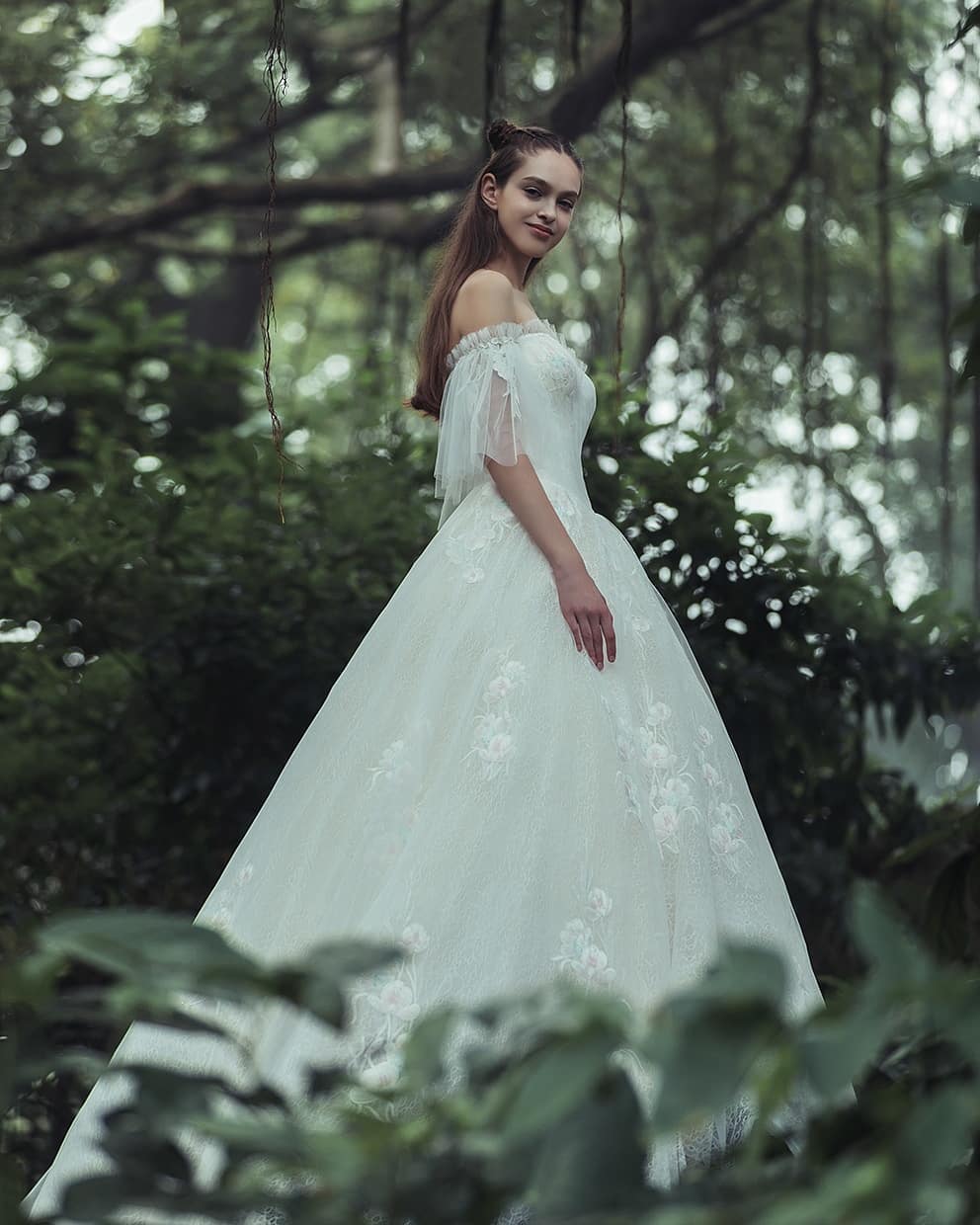 vestido de noiva com manga bufante