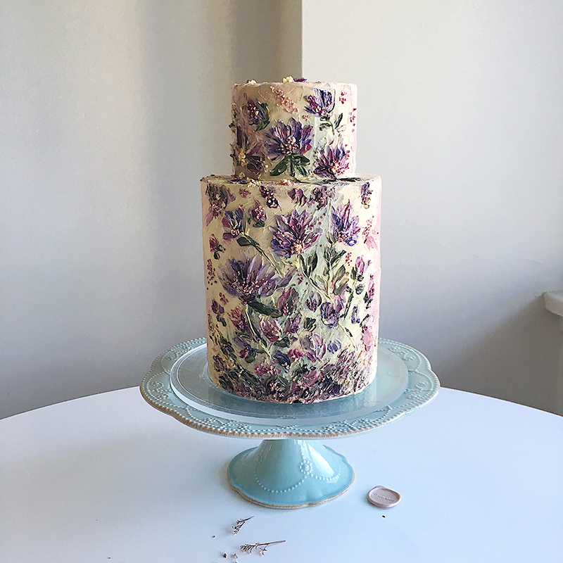 bolo de casamento pintado à mão