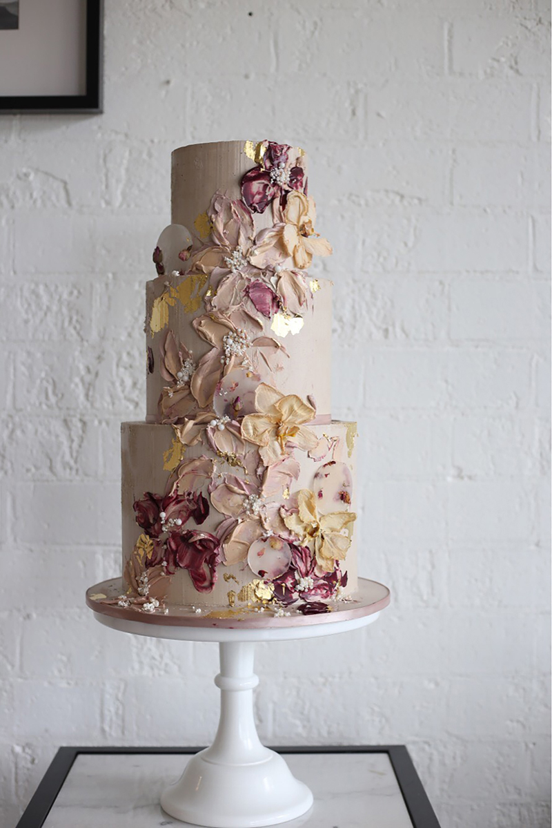bolo de casamento pintado à mão