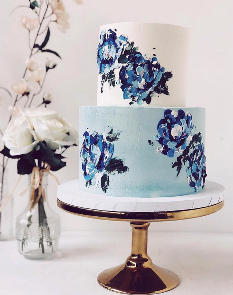 bolo de casamento pintado à mão