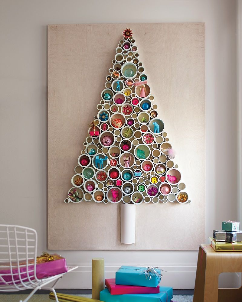 árvore de natal feita de PVC