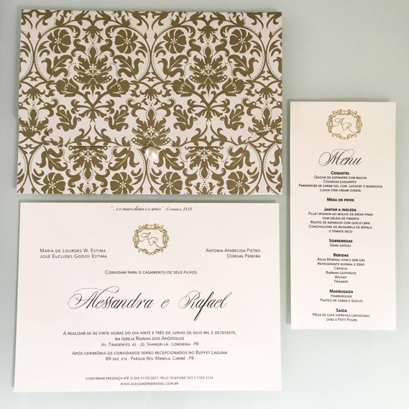 menu do casamento