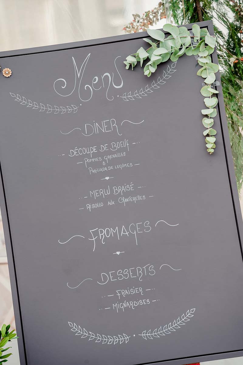 menu do casamento