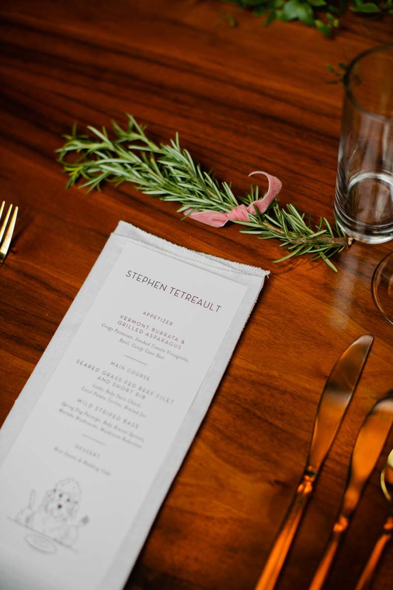 menu do casamento