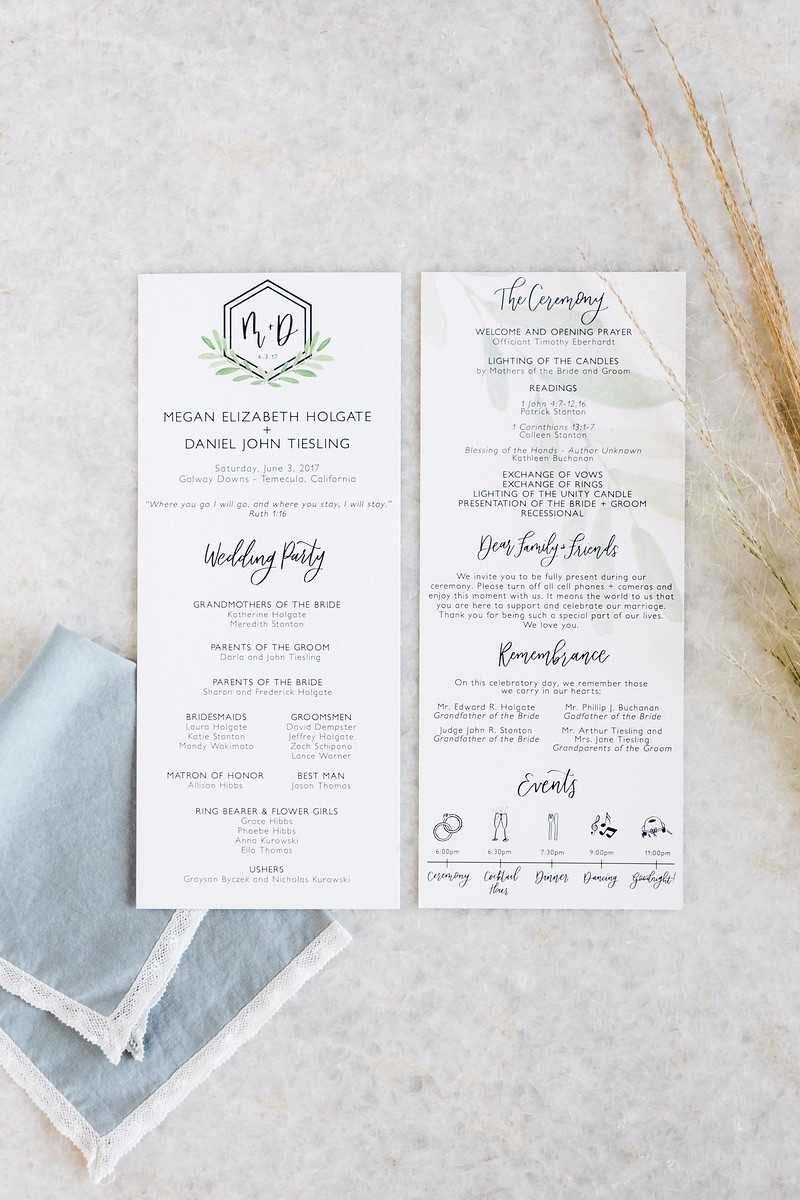 menu do casamento