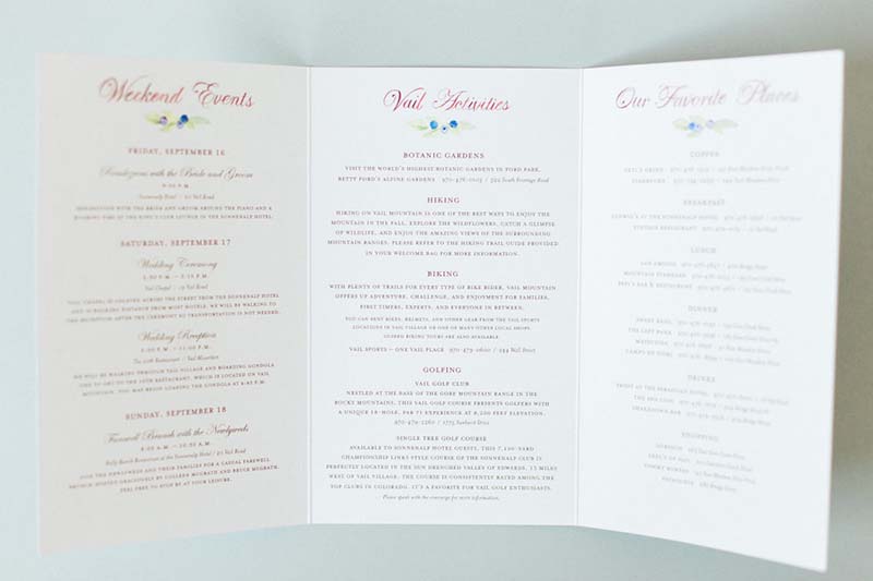 menu do casamento