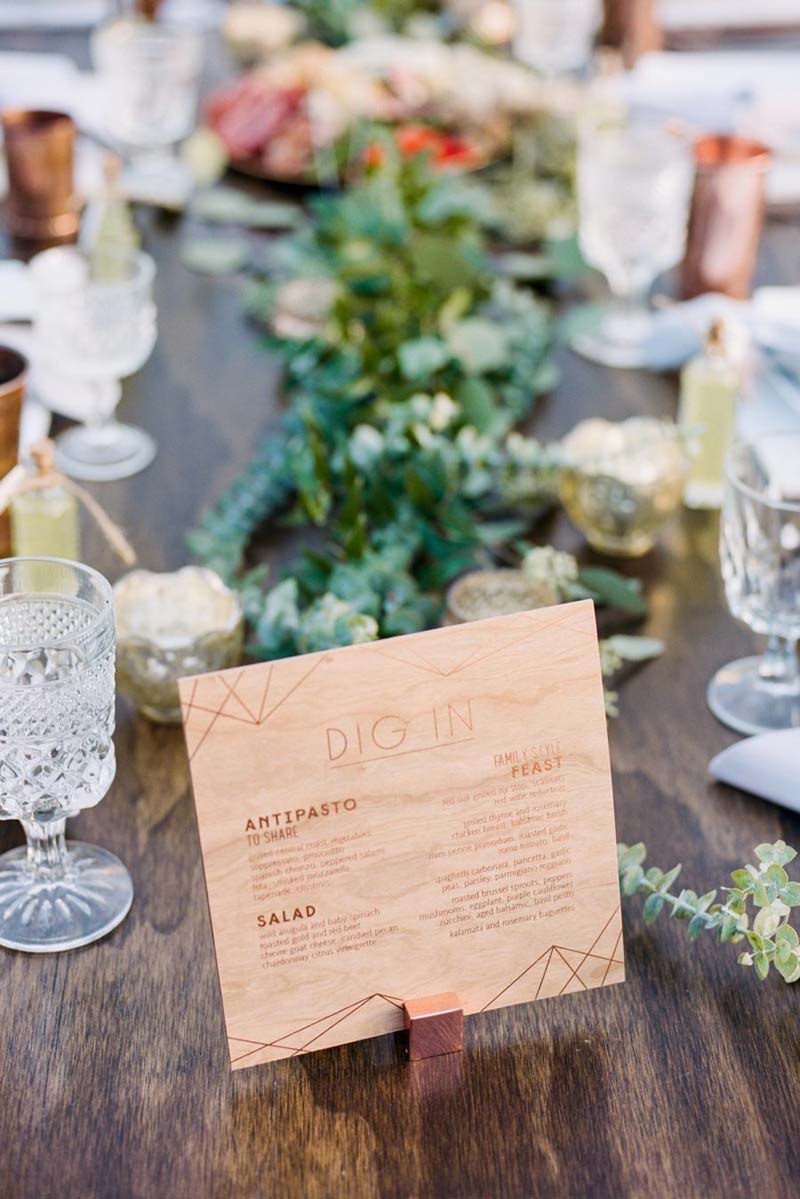 menu do casamento