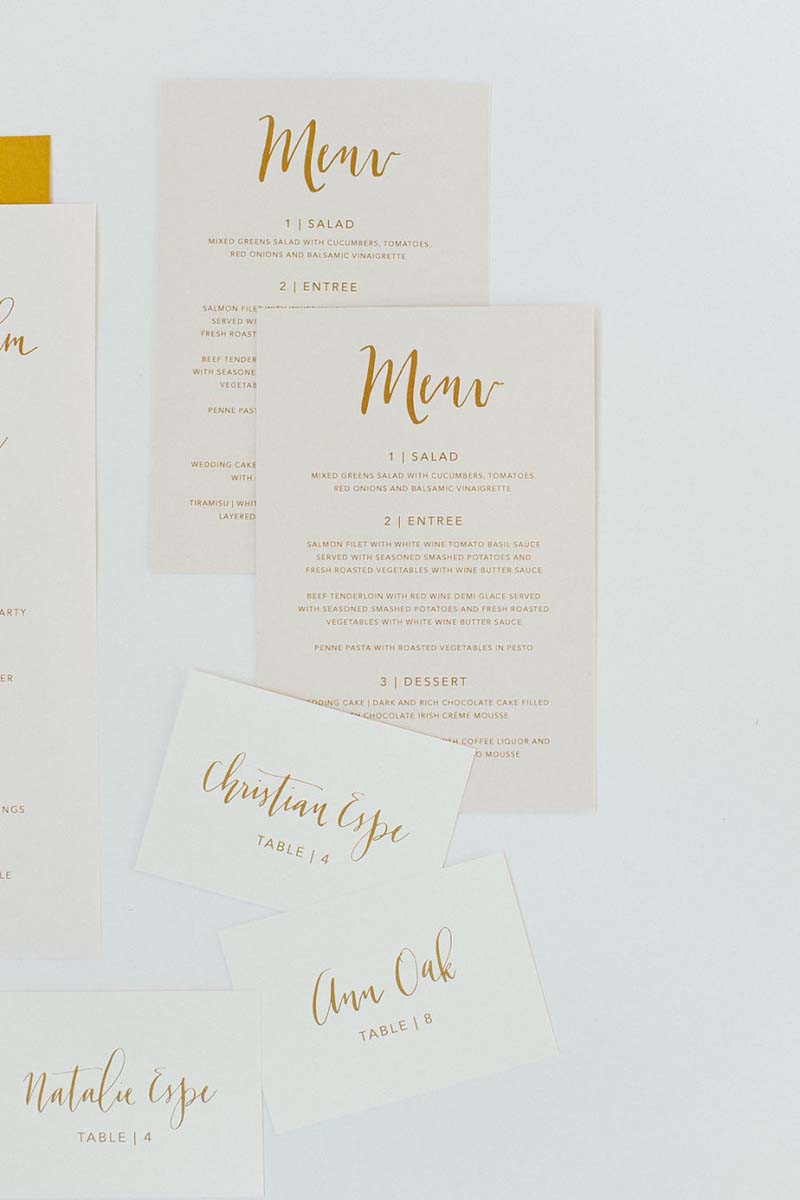 menu do casamento