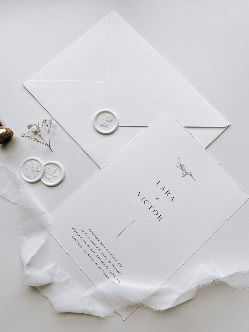 convite de casamento minimalista