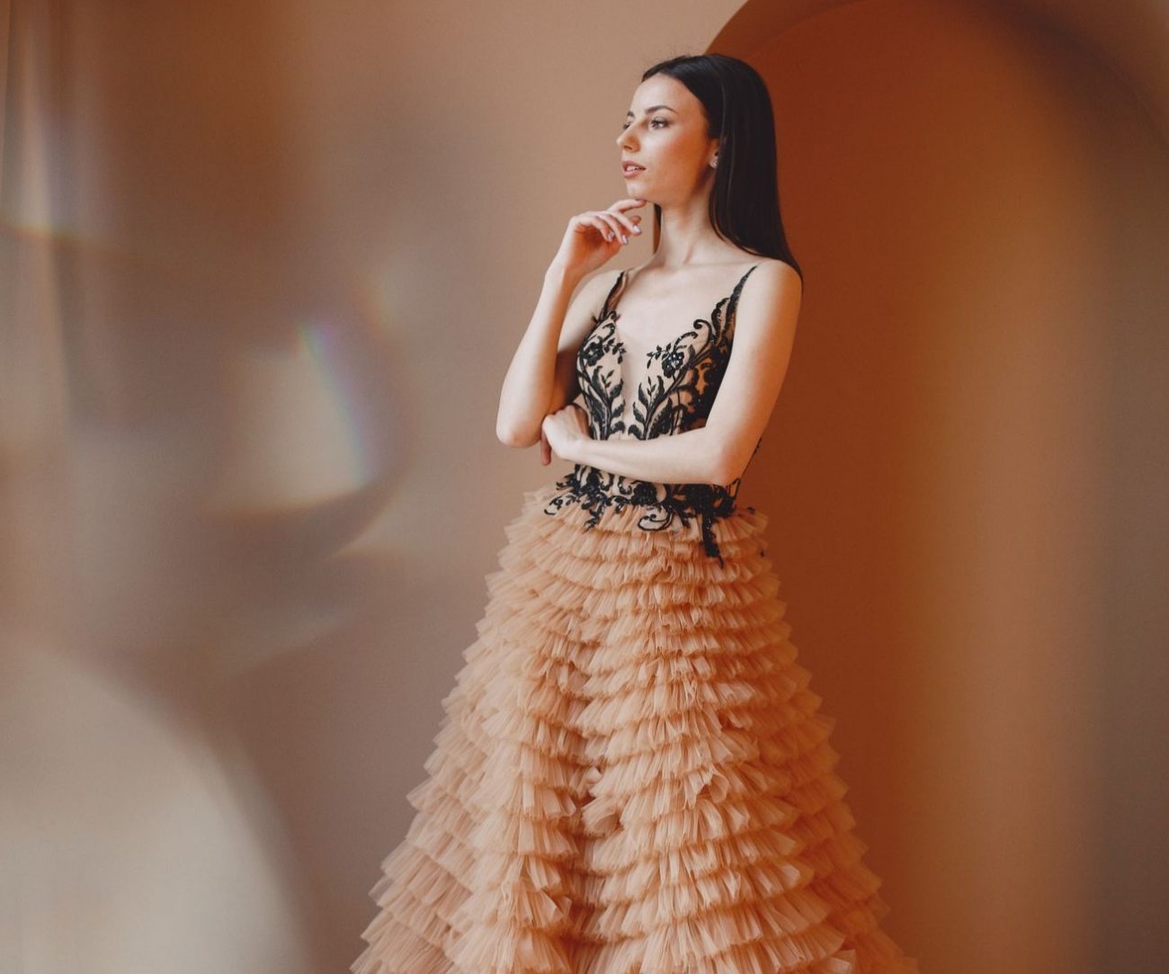 Vestido de noiva com duas cores