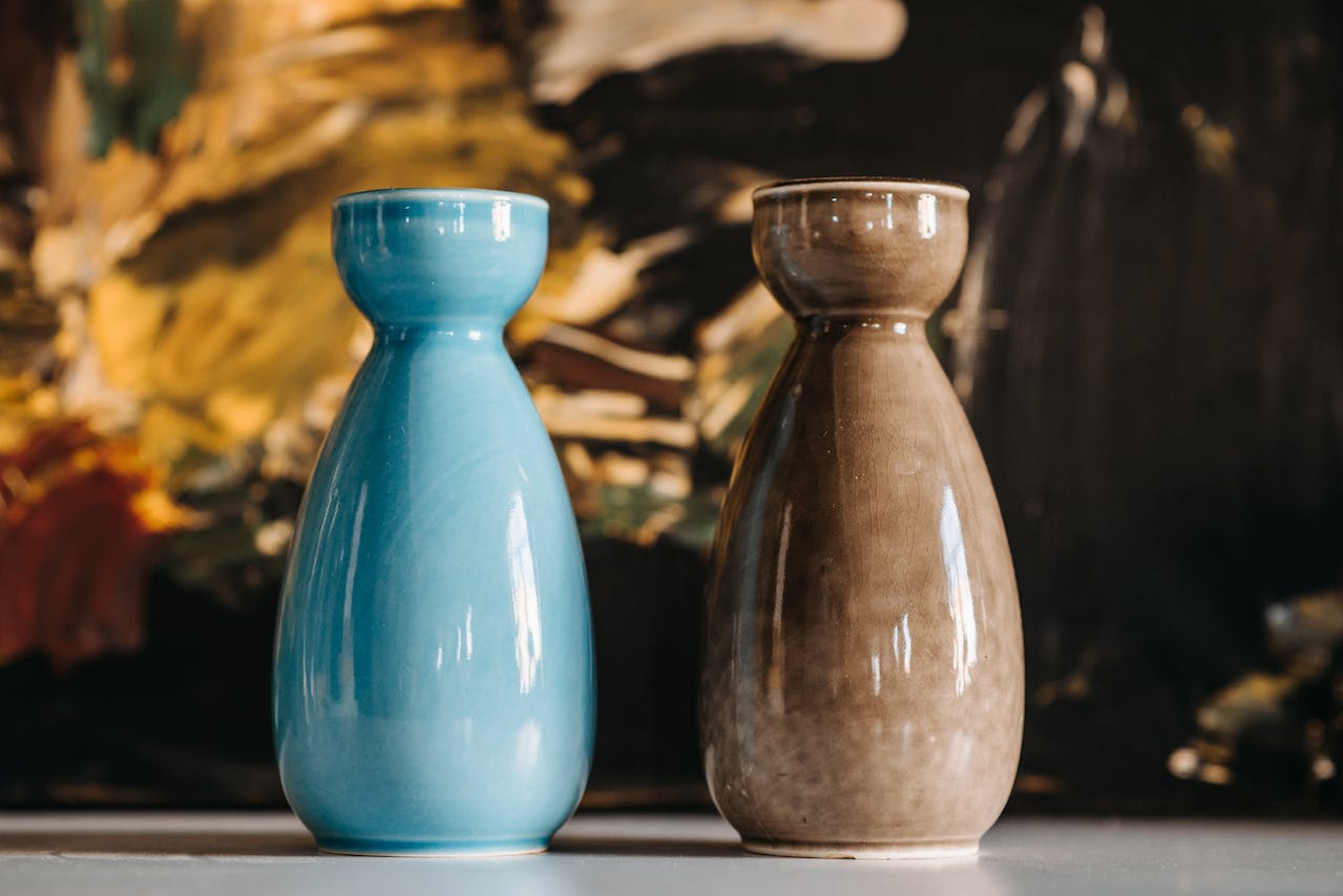 Imagem de dois vasos de cerâmica 