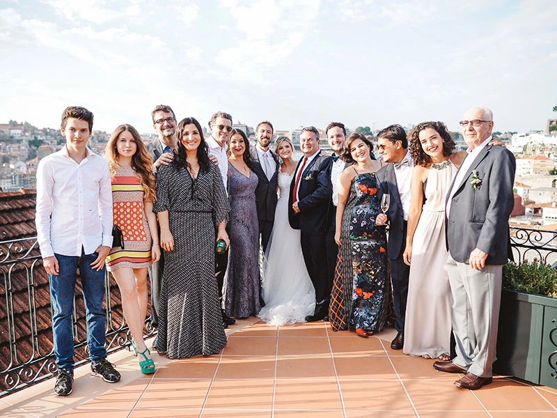 Casamento em Portugal família dos noivos