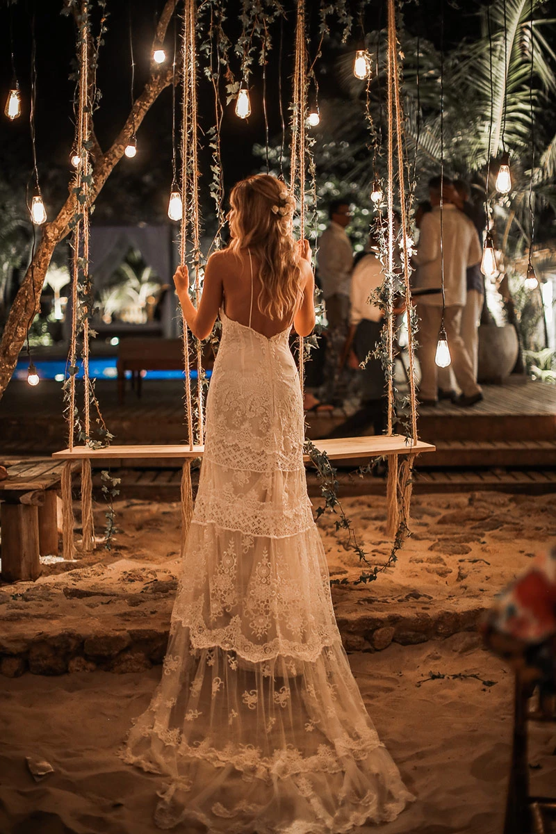 casamento na praia vestido renda
