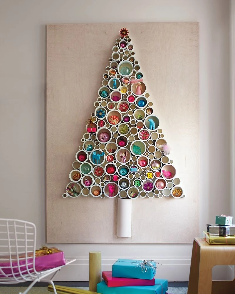 árvore de natal feita de PVC